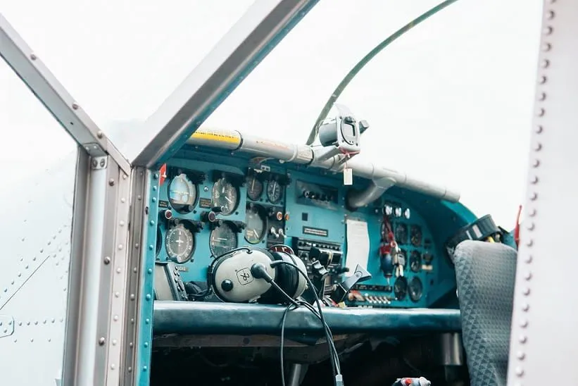Headset inside cockpit