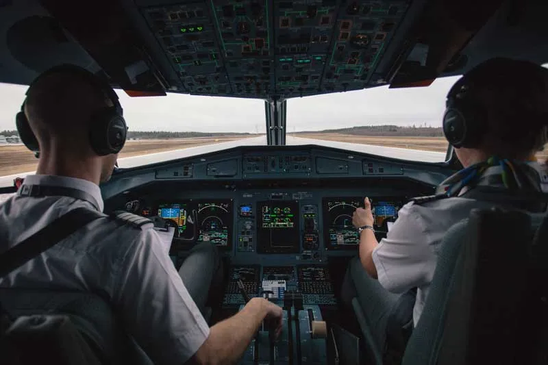Flight instructor in jet