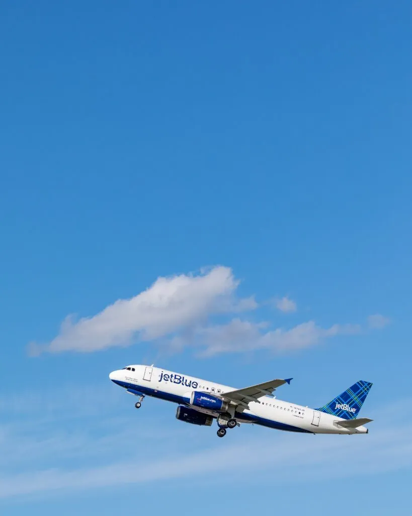 JetBlue aircraft taking off