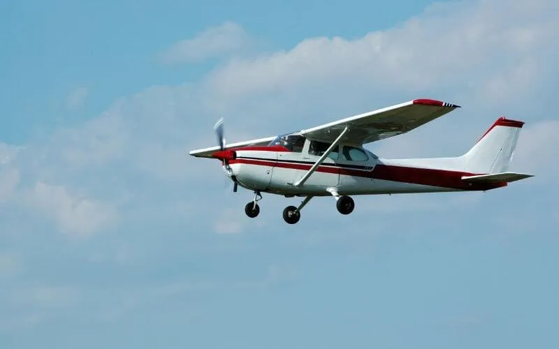 Cessna in the air