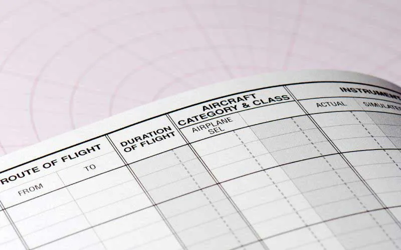Paper pilot logbook