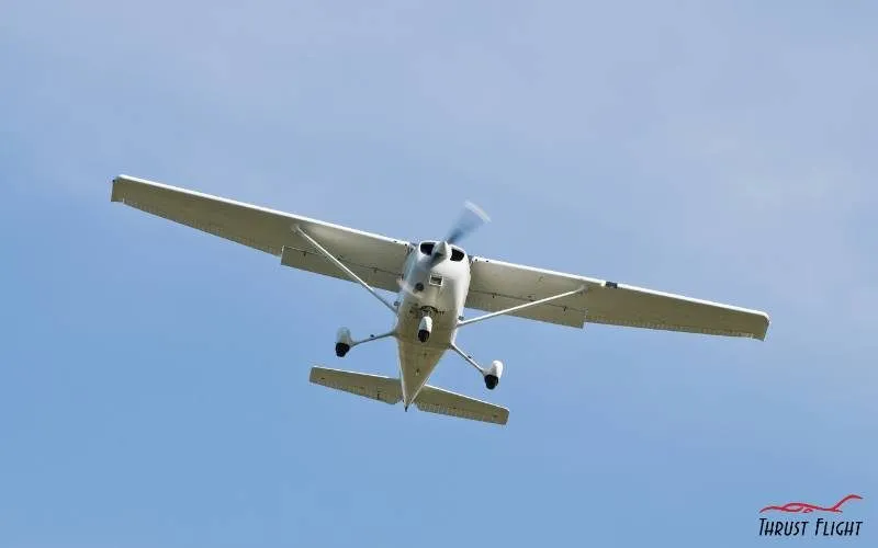 Cessna 172 overhead on a cross-country training flight