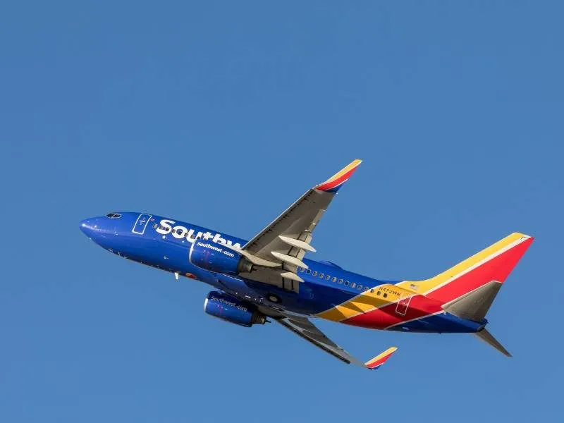 Southwest Airlines Boeing 737 climbing after takeoff