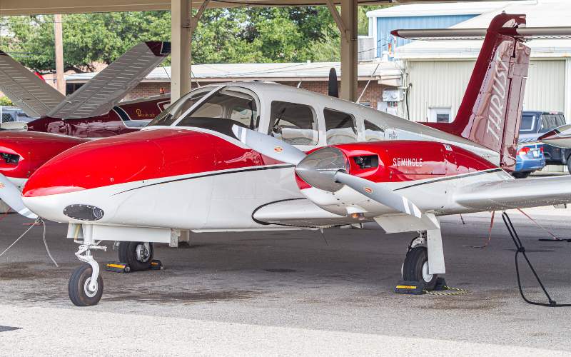 Piper Seminole twin used for multi-engine rating training at Thrust Flight