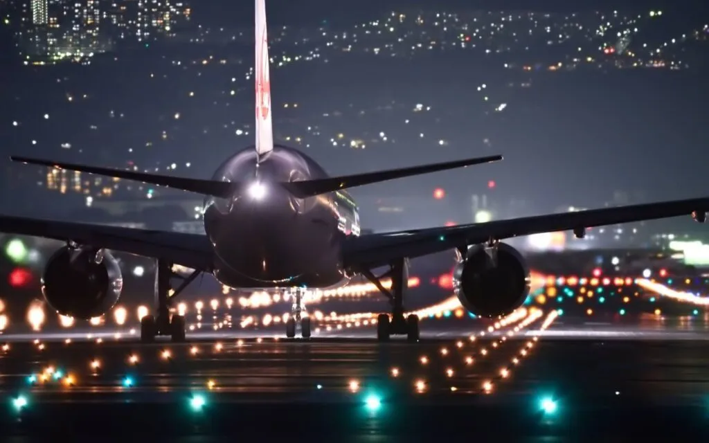 Airline jet about to takeoff