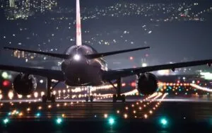Airline jet about to takeoff