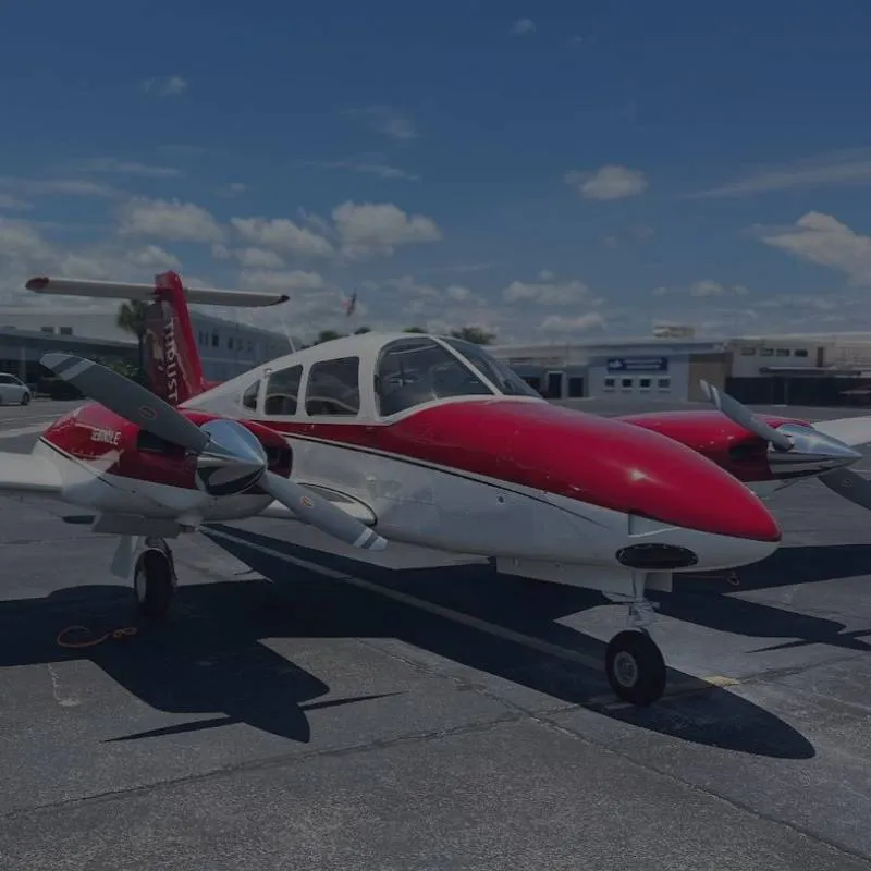 Piper-Seminole-Horizontal Thrust Flight Piper Seminole twin on the ramp