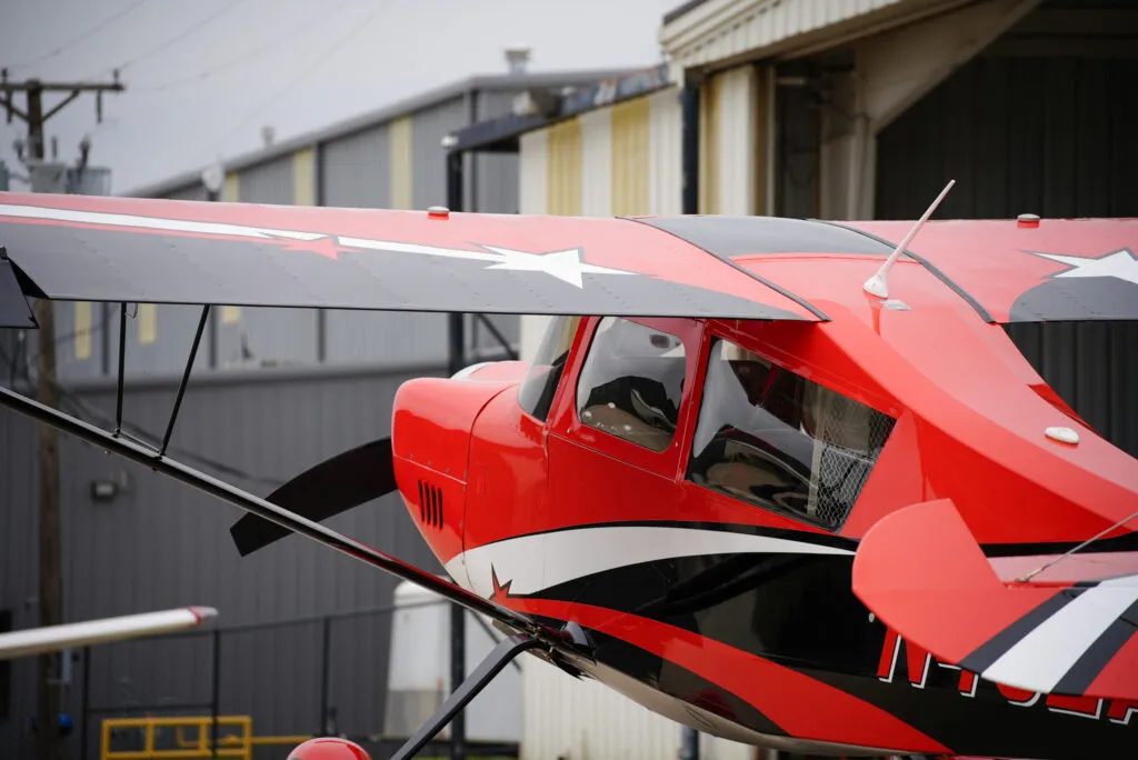 Wing and cabin of the Thrust Flight Super Decathlon